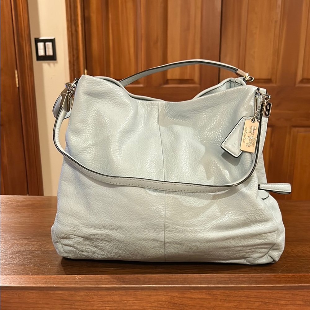 Coach green/light Blue Hobo Bag with Relaxed Structure